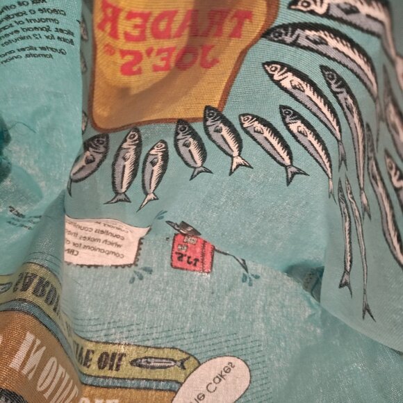 Trader Joe's Sardine print reusable bag tote - Picture 3 of 4
